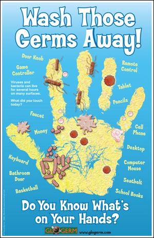 Wash Those Germs Away! Poster